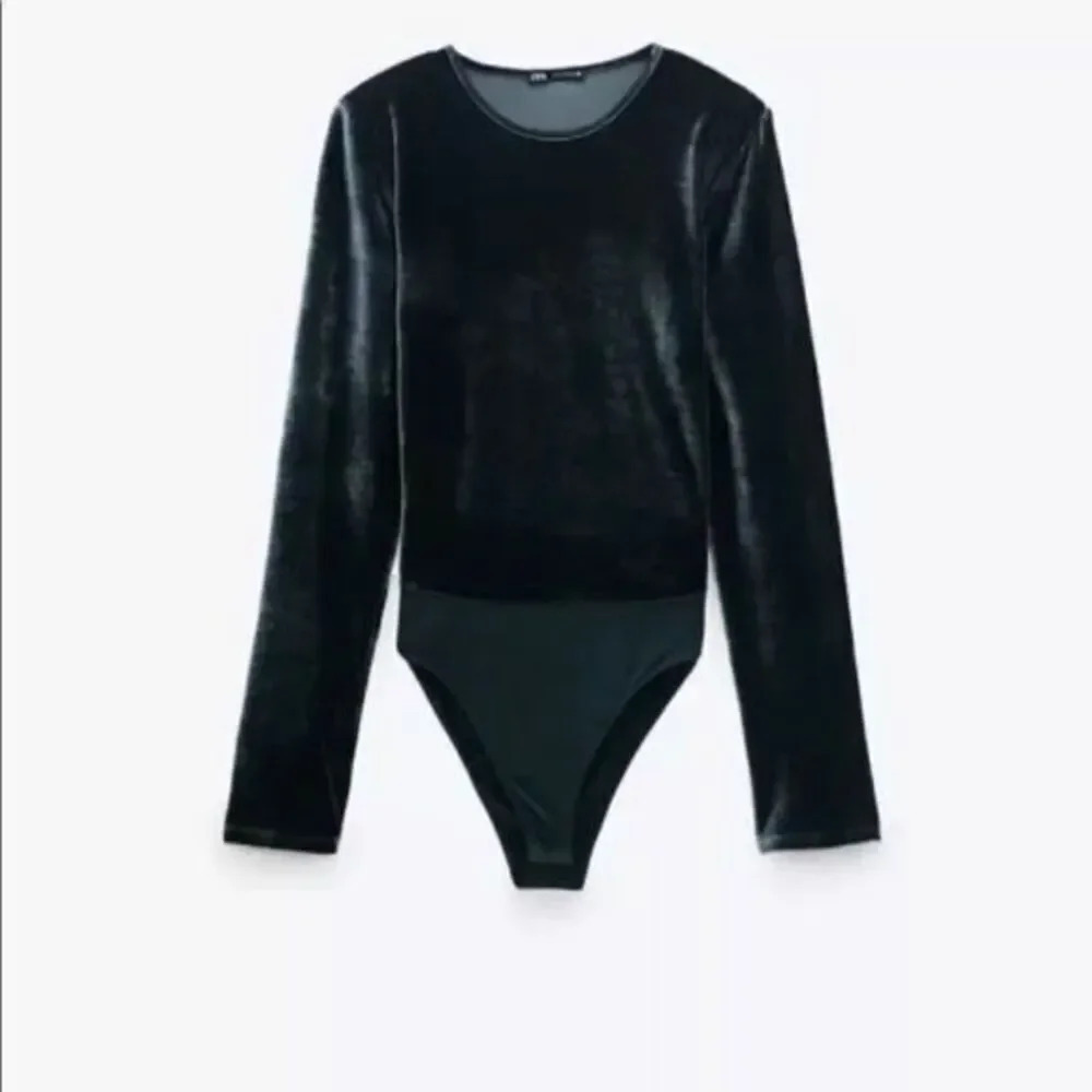 Zara Velvet Shoulder Pad bodysuit